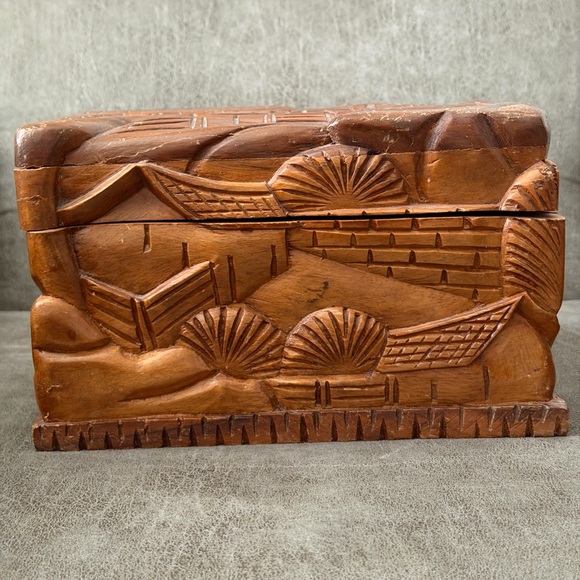 zz Other - Hand-Carved Wooden Box